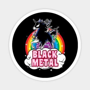 Black Metal Unicorn Magnet